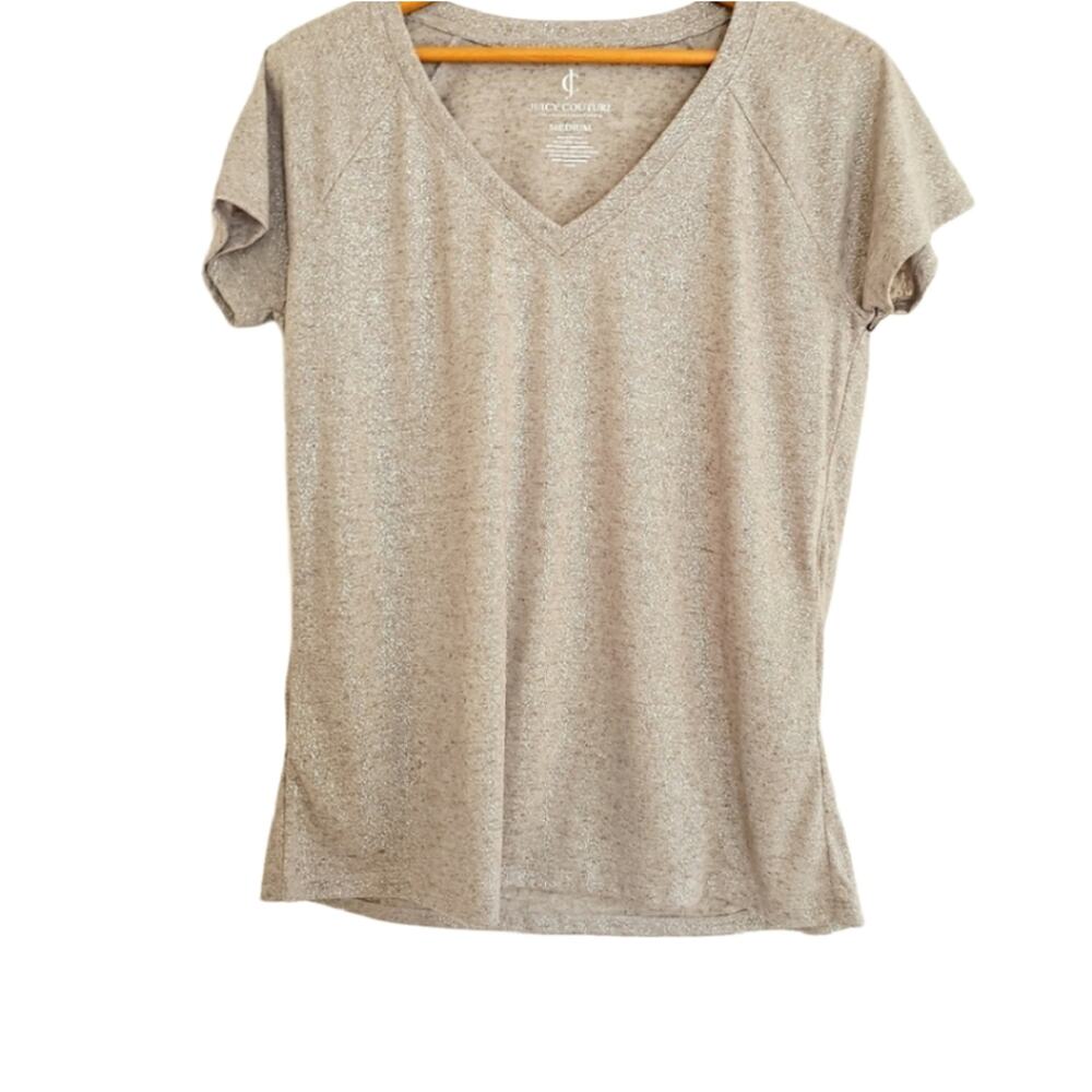 Juicy Couture Glitter Short Sleeve T-shirt Gray Medium